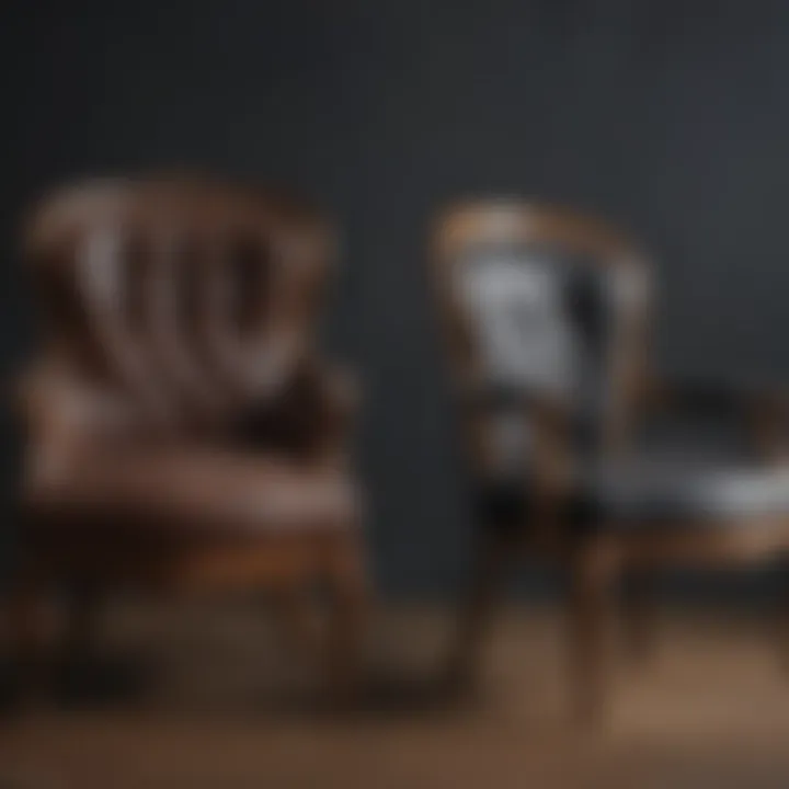 Before and after comparison of a vintage chair