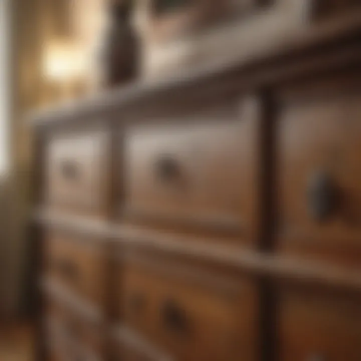 Vintage dresser with character marks being restored