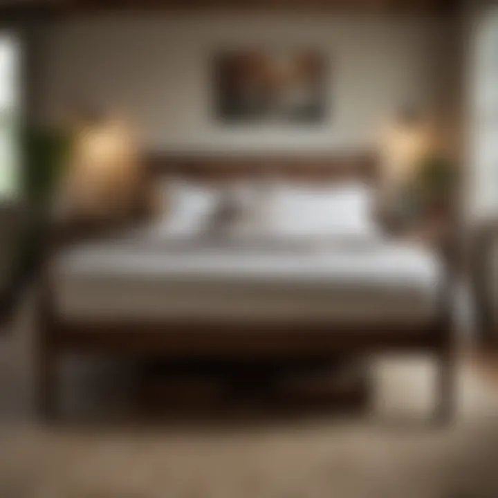 Rustic above bed frame enhancing cozy decor