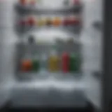 Close-up of water pooling inside a refrigerator