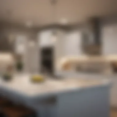 Modern track lighting illuminating a contemporary kitchen island