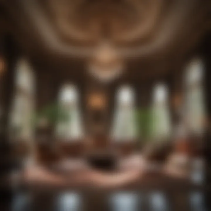 Luxurious interior of the mansion featuring opulent furnishings and decor.