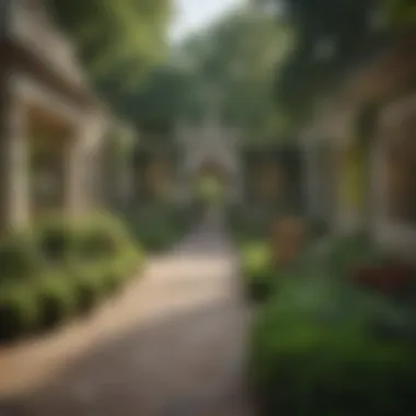 Garden Oasis: The Exquisite Landscaping of the Mansion Beautifully landscaped gardens surrounding the mansion, enhancing its grandeur.