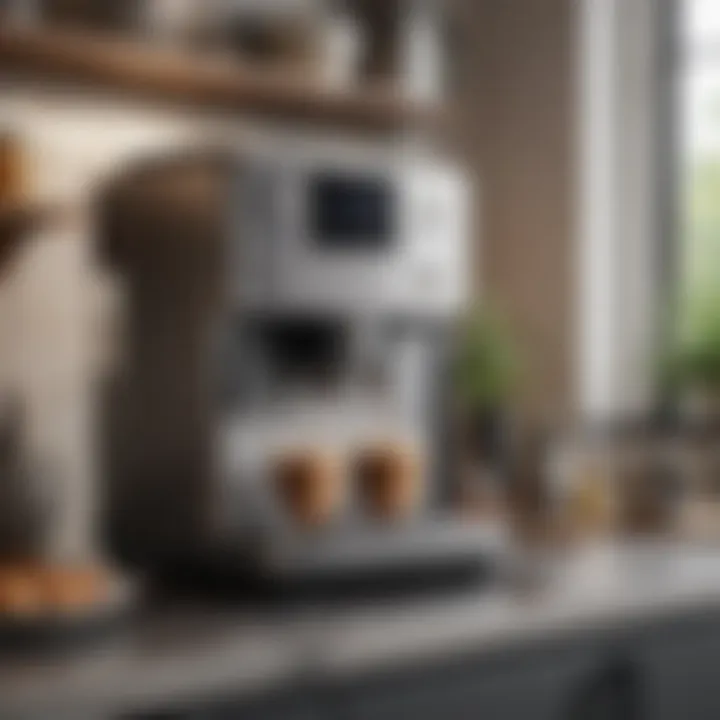 A well-maintained auto fill coffee maker in a stylish kitchen setting