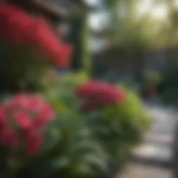 Vibrant Ornamental Plants in a Backyard
