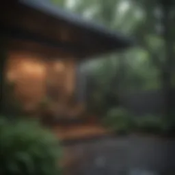 Stylish backyard rain cover providing shelter during rain