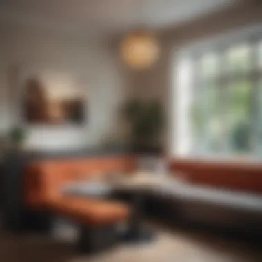 Stylish banquette fostering sociability in a kitchen