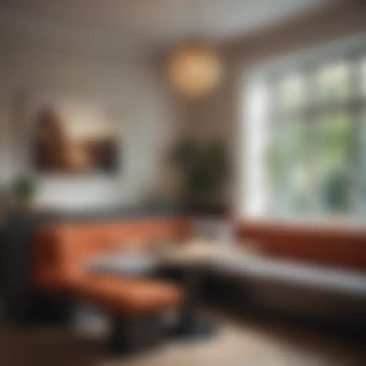 Stylish banquette fostering sociability in a kitchen