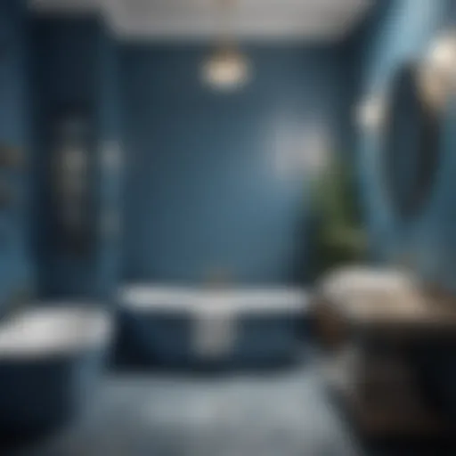 Elegant small bathroom with a calming blue palette