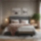 Trendy bedroom featuring a muted color palette and minimalist furniture