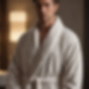 Plush bathrobe showcasing its texture and fabric quality