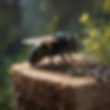 Understanding Carpenter Bee Nesting Habits Detailed illustration of carpenter bees and their nesting behavior