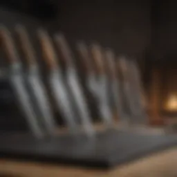 A selection of premium kitchen knives arranged aesthetically