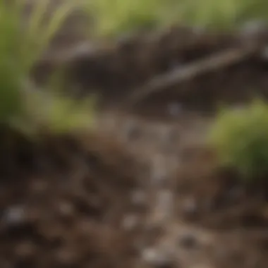 Close-up of soil with healthy microorganisms