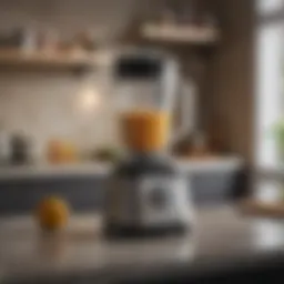 A sleek and modern blender on a kitchen countertop.