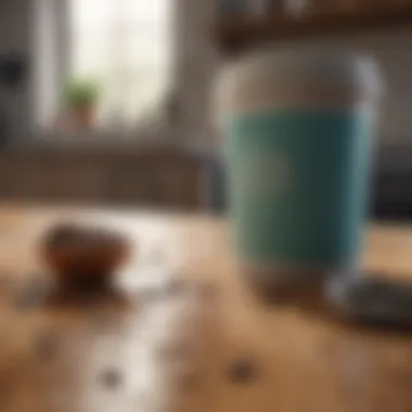 Various household items for cleaning coffee stains