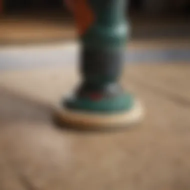 Close-up of a sanding pad on a power sander