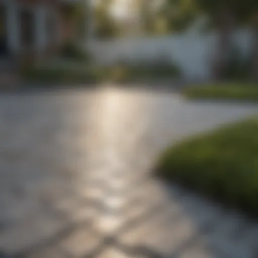 A serene outdoor space with clean pavers
