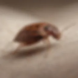 Close-up of bedbug on fabric