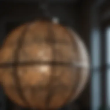 Intricate Details of Globe Pendant Light Close-up of Globe Pendant Light showcasing its intricate details