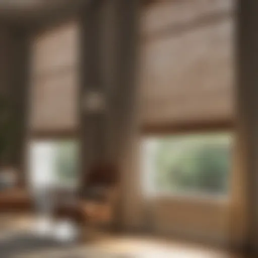 Layered window treatments showcasing blinds over blinds