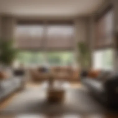 Stylish Living Room Decor Stylish living room featuring blinds over blinds for aesthetic appeal