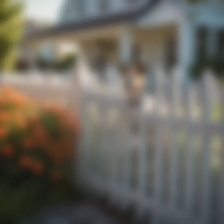 A beautiful picket fence adorned with flowers, creating a welcoming environment for pets.