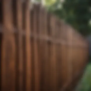 Finished beautifully stained wooden fence