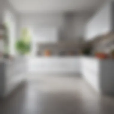 Modern White Kitchen with Colorful Touches Bright white kitchen with vibrant accents