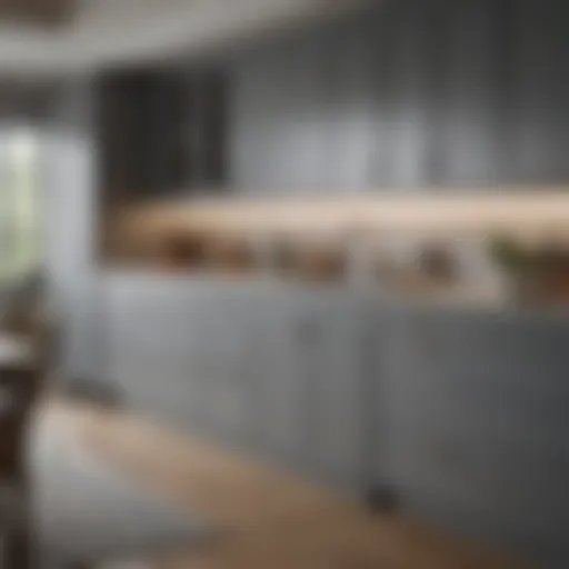 Elegant kitchen cabinets in soft gray