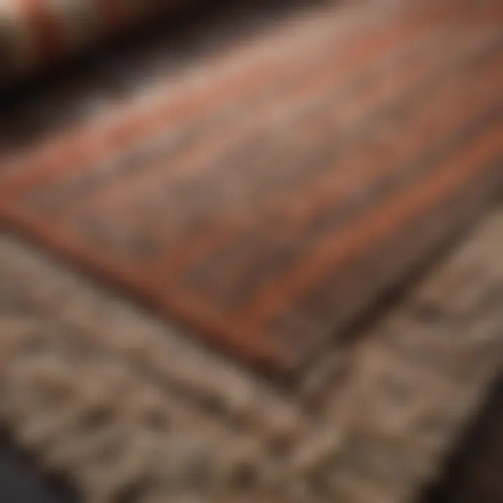 Close-up of different rug materials showcasing texture and durability