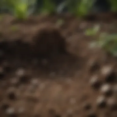 Close-up of nutrient-rich soil with organic matter.