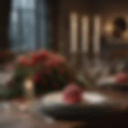 Elegant Christmas table set adorned with candles and festive decorations