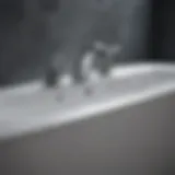 Close-up view of bathtub jets showcasing intricate design