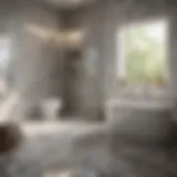 Shimmering bathroom tiles after cleaning
