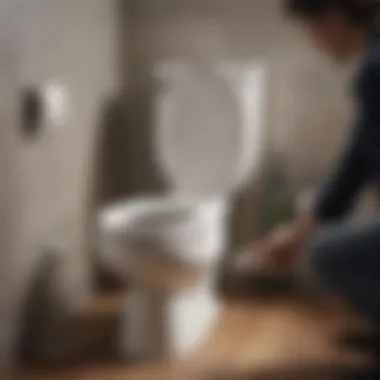 Application of Vinegar: A Practical Approach Person pouring vinegar into a toilet
