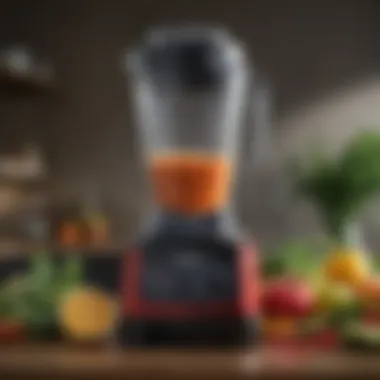 Close-up of a Vitamix blender demonstrating its features