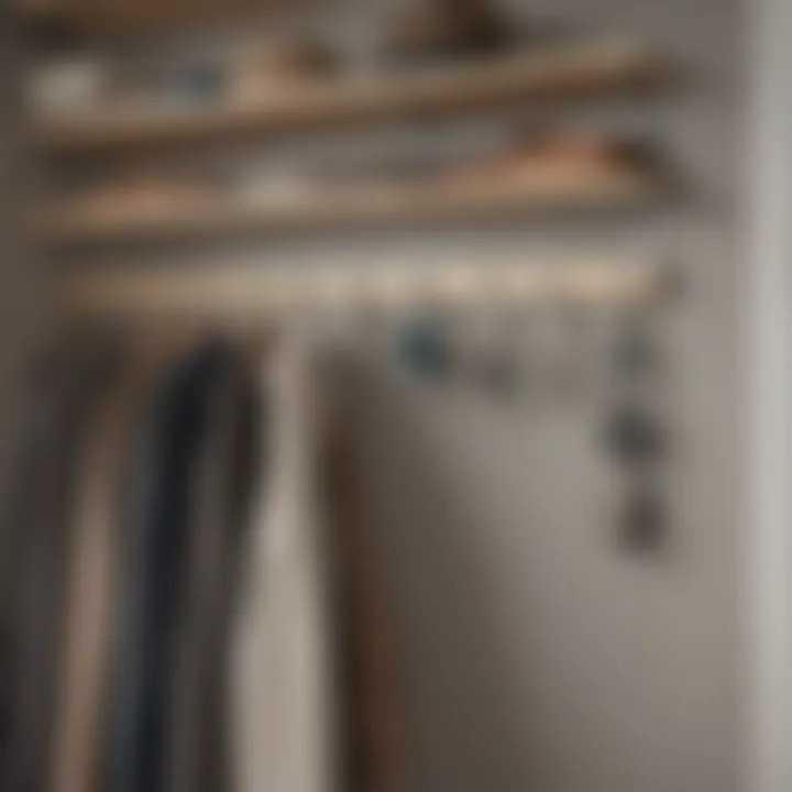 Well-organized closet showcasing hooks in use