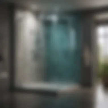 Stylish Glass Pool Shower Enclosure Elegant pool shower enclosure with glass doors