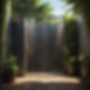 Opulent Outdoor Shower Experience Luxurious outdoor shower with landscaping