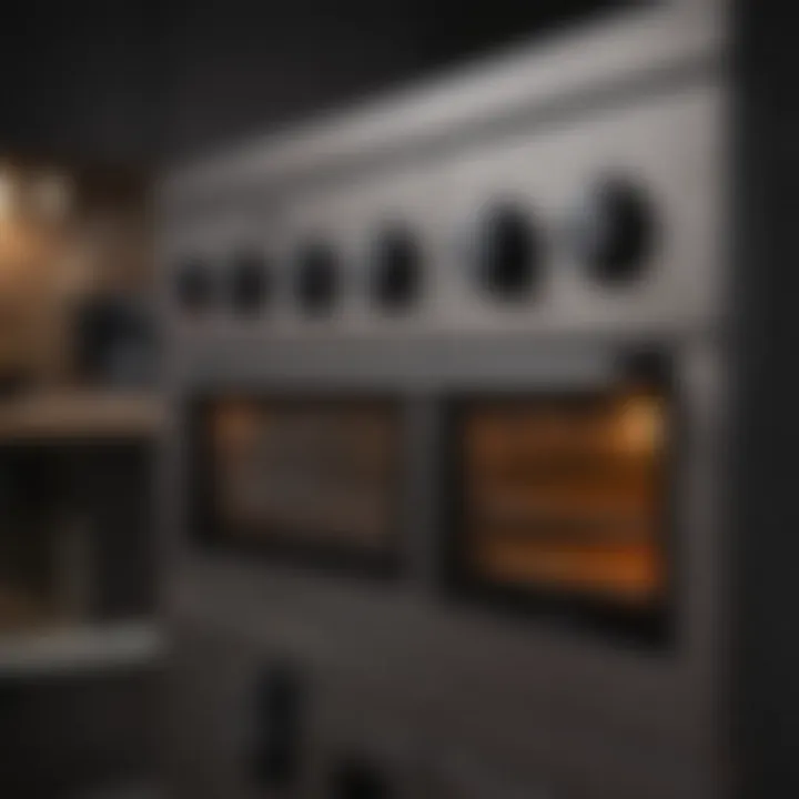 Close-up of air fryer oven controls and settings