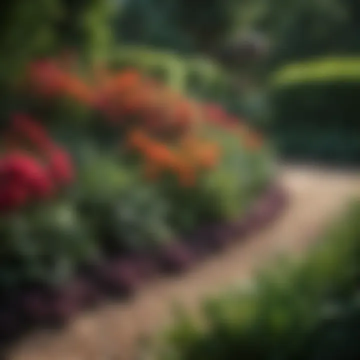 Textural contrasts in a beautifully arranged flower bed