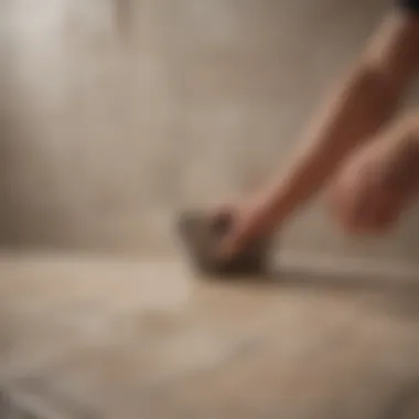 Detail of Tile Removal Technique Close-up of tile being removed