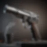 Close-up of a modern paint gun showcasing its nozzle and settings