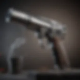 Close-up of a modern paint gun showcasing its nozzle and settings