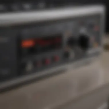 Close-up of the control panel on a tabletop oven showcasing various settings.