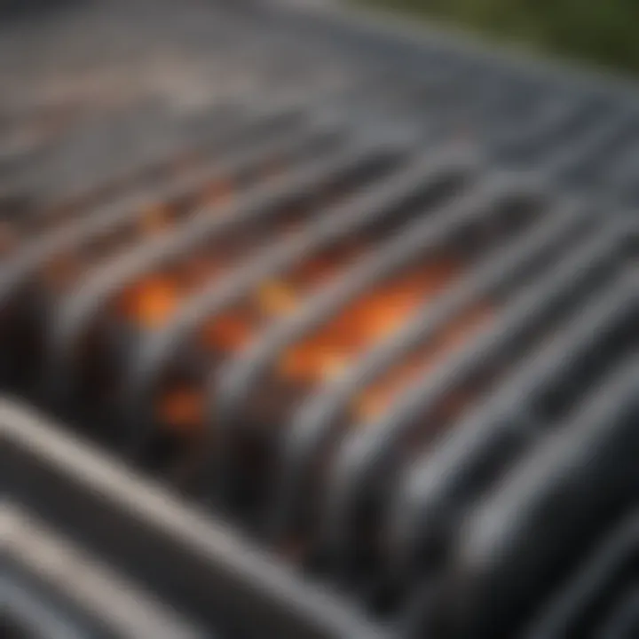 Close-up of high-quality grill materials and construction