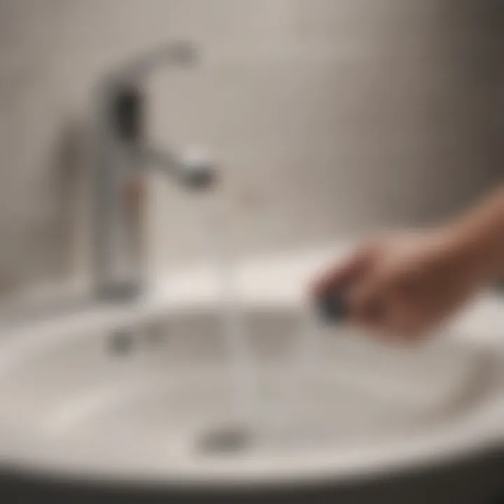 Step-by-step guide illustrated for cleaning a wash basin drain