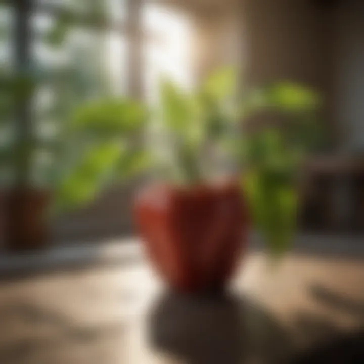 Sunlight streaming over a pepper plant, showcasing optimal light conditions