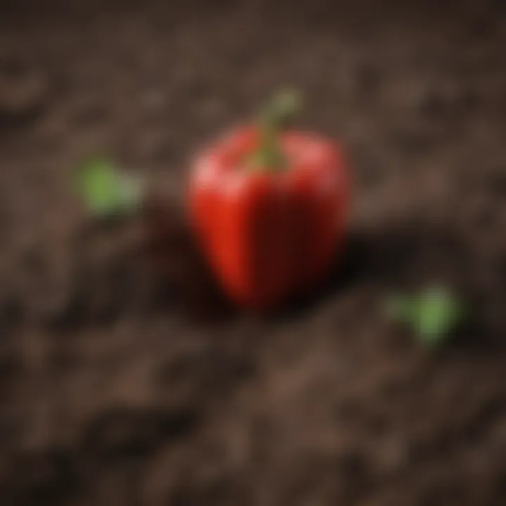 Close-up of rich, well-drained soil ideal for growing peppers